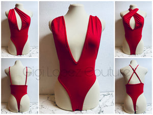 Red Bodysuit/ swimsuit – GigiLopezCouture